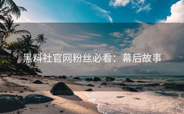 黑料社官网粉丝必看：幕后故事